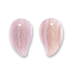 Bead, Preciosa Czech Pressed Glass, 14x9mm Leaf - Mauve (Thickness 3.25mm, Hole Size 1.1mm)