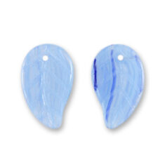 Bead, Preciosa Czech Pressed Glass, 14x9mm Leaf - Lt. Blue Aqua (Thickness 3.25mm, Hole Size 1.1mm)