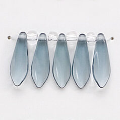 Bead, Preciosa Czech Pressed Glass, 5x16mm Flat Dagger Drop - Montana  (Hole Size 1.1mm)