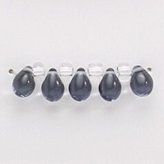 Bead, Preciosa Czech Pressed Glass, 5x7mm Drop - Transparent Montana Blue (Hole Size 0.9mm)
