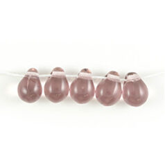 Bead, Preciosa Czech Pressed Glass, 5x7mm Drop - Transparent Amethyst (Hole Size 0.9mm)