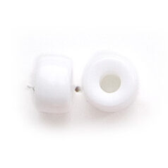 Bead, Preciosa Czech Pressed Glass, 9mm Crow Bead, Opaque White (Hole Size 3.5mm)