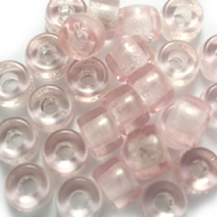 Bead, Preciosa Czech Pressed Glass, 9mm Crow Bead, Transparent Rosaline (Hole Size 3.5mm)