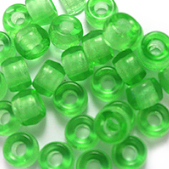 Bead, Preciosa Czech Pressed Glass, 9mm Crow Bead, Transparent Pale Green (Hole Size 3.5mm)