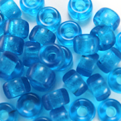 Bead, Preciosa Czech Pressed Glass, 9mm Crow Bead, Transparent Light Blue Aqua (Hole Size 3.5mm)