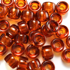 Bead, Preciosa Czech Pressed Glass, 9mm Crow Bead, Transparent Dark Topaz (Hole Size 3.5mm)