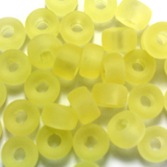 Bead, Preciosa Czech Pressed Glass, 9mm Crow Bead, Transparent Frost Light Yellow (Hole Size 3.5mm)