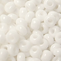 Bead, Preciosa Czech Pressed Glass, 6mm Crow Bead, Opaque White (Hole Size 2.5mm)