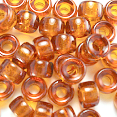 Bead, Preciosa Czech Pressed Glass, 6mm Crow Bead, Transparent Topaz (Hole Size 2.5mm)