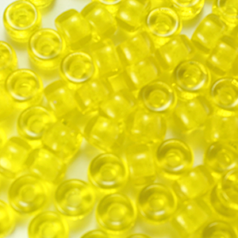 Bead, Preciosa Czech Pressed Glass, 6mm Crow Bead, Transparent Yellow (Hole Size 2.5mm)