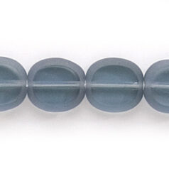 Bead, Preciosa Czech Pressed Glass, 10x9mm Flat Oval bead with Matte Edge - Transparent Montana (Hole Size 1.3mm)