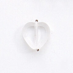 Bead, Preciosa Czech Pressed Glass, 10x10mm Flat Heart bead with Matte Edge - Crystal (Hole Size 1.3mm)