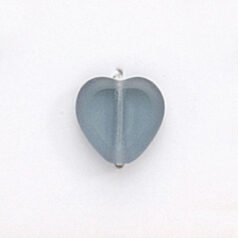 Bead, Preciosa Czech Pressed Glass, 10x10mm Flat Heart bead with Matte Edge - Transparent Montana (Hole Size 1.3mm)