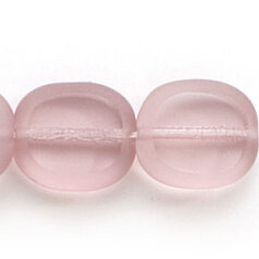 Bead, Preciosa Czech Pressed Glass, 14x12mm Flat Oval bead with Matte Edge - Transparent Light Amethyst (Hole Size 1.3mm)