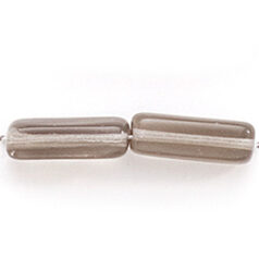 Bead, Preciosa Czech Pressed Glass, 15x5mm Rectangle shape - Transparent Black Diamond (Hole Size 1.2mm)