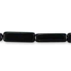 Bead, Preciosa Czech Pressed Glass, 15x5mm Rectangle shape - Transparent Black (Hole Size 1.2mm)