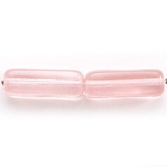 Bead, Preciosa Czech Pressed Glass, 15x5mm Rectangle shape - Transparent Rosaline (Hole Size 1.2mm)