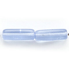 Bead, Preciosa Czech Pressed Glass, 15x5mm Rectangle shape - Transparent Light Sapphire (Hole Size 1.2mm)
