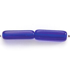 Bead, Preciosa Czech Pressed Glass, 15x5mm Rectangle shape - Transparent Cobalt Blue (Hole Size 1.2mm)
