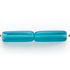 Bead, Preciosa Czech Pressed Glass, 15x5mm Rectangle shape - Transparent Blue Aqua (Hole Size 1.2mm)