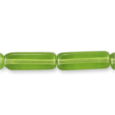 Bead, Preciosa Czech Pressed Glass, 15x5mm Rectangle shape - Transparent Light Olivine (Hole Size 1.2mm)
