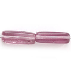 Bead, Preciosa Czech Pressed Glass, 15x5mm Rectangle shape - Transparent Amethyst (Hole Size 1.2mm)