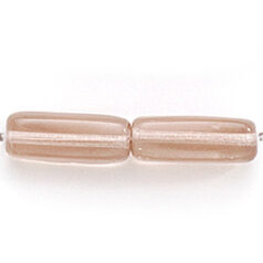 Bead, Preciosa Czech Pressed Glass, 15x5mm Rectangle shape - Transparent Smoke Topaz (Hole Size 1.2mm)