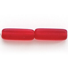 Bead, Preciosa Czech Pressed Glass, 15x5mm Rectangle - Matte Siam Ruby (Hole Size 1.2mm)