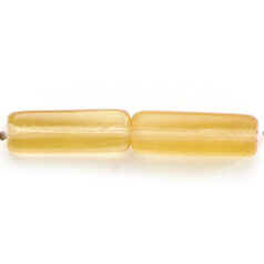 Bead, Preciosa Czech Pressed Glass, 15x5mm Rectangle - Matte Light Topaz (Hole Size 1.2mm)