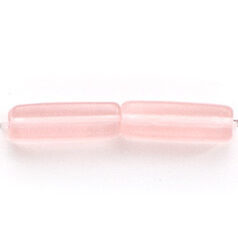Bead, Preciosa Czech Pressed Glass, 15x5mm Rectangle - Matte Rosaline (Hole Size 1.2mm)