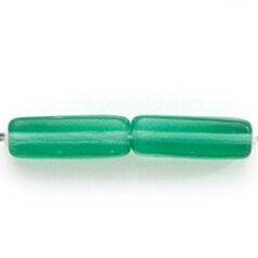Bead, Preciosa Czech Pressed Glass, 15x5mm Rectangle - Matte Teal (Hole Size 1.2mm)