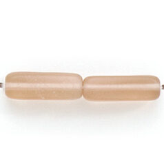 Bead, Preciosa Czech Pressed Glass, 15x5mm Rectangle - Matte Smoke Topaz (Hole Size 1.2mm)