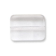 Bead, Preciosa Czech Pressed Glass, 12x8mm Flat Rectangle Bead - Crystal (Thickness 4mm, Hole Size 1.2mm)