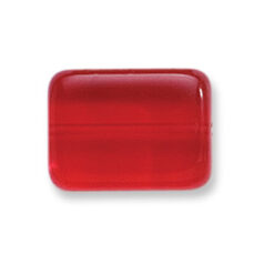Bead, Preciosa Czech Pressed Glass, 12x8mm Flat Rectangle Bead - Transparent Ruby (Thickness 4mm, Hole Size 1.2mm)