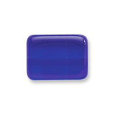 Bead, Preciosa Czech Pressed Glass, 12x8mm Flat Rectangle Bead - Transparent Sapphire (Thickness 4mm, Hole Size 1.2mm)