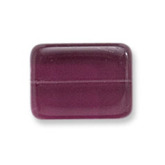 Bead, Preciosa Czech Pressed Glass, 12x8mm Flat Rectangle Bead - Transparent Amethyst (Thickness 4mm, Hole Size 1.2mm)