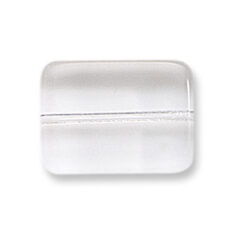 Bead, Preciosa Czech Pressed Glass, 14x10mm Flat Rectangle Bead - Crystal (Thickness 5mm, Hole Size 1.2mm)