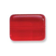 Bead, Preciosa Czech Pressed Glass, 14x10mm Flat Rectangle Bead -Transparent  Ruby (Thickness 5mm, Hole Size 1.2mm)