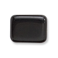 Bead, Preciosa Czech Pressed Glass, 14x10mm Flat Rectangle Bead - Jet Black (Thickness 5mm, Hole Size 1.2mm)