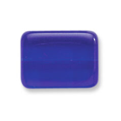 Bead, Preciosa Czech Pressed Glass, 14x10mm Flat Rectangle Bead - Transparent Sapphire (Thickness 5mm, Hole Size 1.2mm)