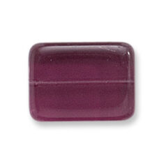 Bead, Preciosa Czech Pressed Glass, 14x10mm Flat Rectangle Bead - Transparent Amethyst (Thickness 5mm, Hole Size 1.2mm)