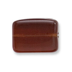 Bead, Preciosa Czech Pressed Glass, 14x10mm Flat Rectangle Bead - Transparent Madeira Topaz (Thickness 5mm, Hole Size 1.2mm)