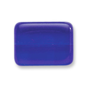Bead, Preciosa Czech Pressed Glass, 16x12mm Flat Rectangle Bead - Transparent Sapphire (Thickness 6mm, Hole Size 1.2mm)