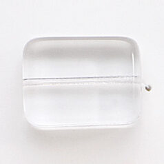 Bead, Preciosa Czech Pressed Glass, 20x15mm Flat Rectangle Bead - Crystal (Thickness 6.5mm, Hole Size 1.5mm)
