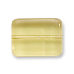 Bead, Preciosa Czech Pressed Glass, 20x15mm Flat Rectangle Bead - Transparent Pale Topaz (Thickness 6.5mm, Hole Size 1.5mm)