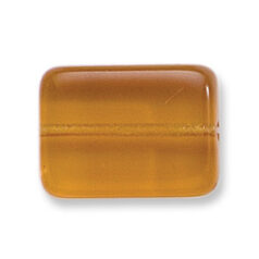 Bead, Preciosa Czech Pressed Glass, 20x15mm Flat Rectangle Bead - Transparent Topaz (Thickness 6.5mm, Hole Size 1.5mm)