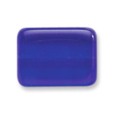 Bead, Preciosa Czech Pressed Glass, 20x15mm Flat Rectangle Bead - Transparent Sapphire (Thickness 6.5mm, Hole Size 1.5mm)