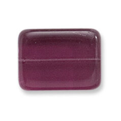 Bead, Preciosa Czech Pressed Glass, 20x15mm Flat Rectangle Bead - Transparent Amethyst (Thickness 6.5mm, Hole Size 1.5mm)