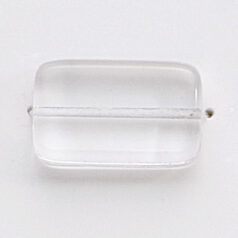 Bead, Preciosa Czech Pressed Glass, 19x12mm Flat Rectangle Bead - Crystal (Thickness 4.5mm, Hole Size 1.2mm)