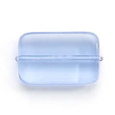 Bead, Preciosa Czech Pressed Glass, 19x12mm Flat Rectangle Bead - Transparent Light Sapphire (Thickness 4.5mm, Hole Size 1.2mm)